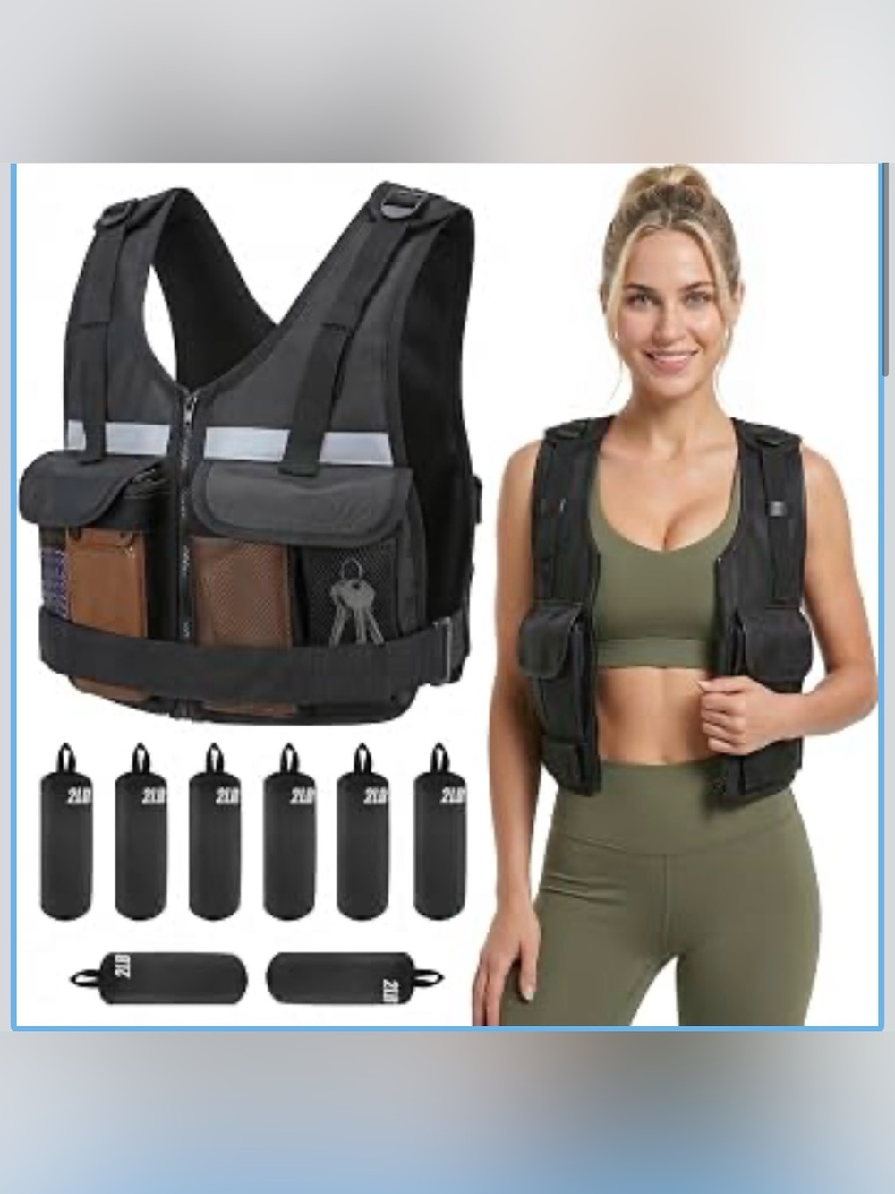 BNIB Adjustable Black Weighted Vest for Fitness & Running